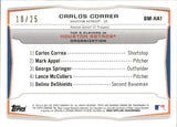 2014 Carlos Correa Bowman Chrome MINI GOLD REFRACTOR 10/25 #BM-HA1 Houston Astros