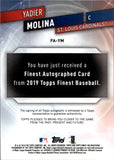 2019 Yadier Molina Topps Finest REFRACTOR AUTO AUTOGRAPH #FA-YM St. Louis Cardinals
