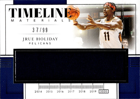 2019-20 Jrue Holiday Panini National Treasures TIMELINE JERSEY 37/99 RELIC #TM-JHD New Orleans Pelicans