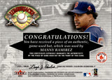 2001 Manny Ramirez Fleer Platinum LUMBERJACKS BAT RELIC #_MARA Boston Red Sox 2
