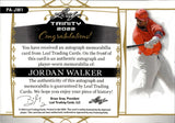 2022 Jordan Walker Leaf Trinity ROOKIE BUTTON AUTO 1/7 AUTOGRAPH RELIC RC #PA-JW1 St. Louis Cardinals