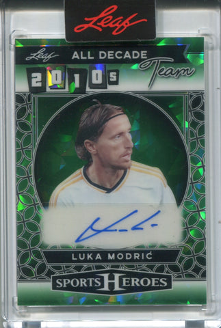 2025 Luka Modric Leaf Sports Heroes GREEN CRACKED ICE ALL DECADE TEAM AUTO 8/8 AUTOGRAPH #D10-LM1 AC Milan