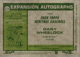 2026 Gary Wheelock Topps Heritage EXPANSION AUTO AUTOGRAPH #EA-GW Seattle Mariners