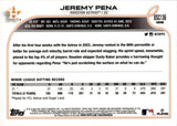 2022 Jeremy Pena Topps Chrome Update Series ROOKIE PURPLE REFRACTOR RC #USC136 Houston Astros 1