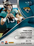 2021 Trevor Lawrence Panini SPECTRA ROOKIE NEW ERA JERSEY 65/75 RELIC #NE-TRL Jacksonville Jaguars