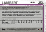 2019 Peter Lambert Topps Update MOTHER'S DAY PINK ROOKIE 14/50 RC #US73 Colorado Rockies
