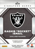 2022 Raghib "Rocket" Ismail Panini Donruss BLUE SIGNATURE MARKS AUTO 30/50 AUTOGRAPH #SM-RI Oakland Raiders