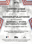 2023 Triston Casas Topps Series One ROOKIE BASEBALL STARS AUTO AUTOGRAPH RC #BSA-TC Boston Red Sox