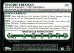 2011 Freddie Freeman Bowman GOLD BORDER ROOKIE RC #205 Atlanta Braves 4