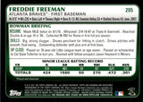 2011 Freddie Freeman Bowman GOLD BORDER ROOKIE RC #205 Atlanta Braves 4