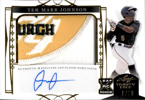 2022 Termarr Johnson Leaf Trinity ROOKIE LOGO PATCH AUTO 08/50 AUTOGRAPH RC #PA-TJ1 Pittsburgh Pirates