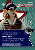 2025 Geena Davis Leaf Women of Sport ORANGE SHIMMER AUTO 3/4 AUTOGRAPH #LA-GD1 A League of Their Own
