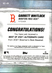 2021 Garrett Whitlock Bowman's Best of 2021 ROOKIE AUTO AUTOGRAPH RC #B21-GW Boston Red Sox