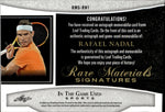2024 Rafael Nadal Leaf In the Game Used RARE MATERIALS SIGNATURES RELIC AUTO 7/8 #RMS-RN1