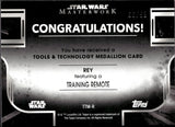 2022 Rey Topps Star Wars Masterwork GREEN TOOLS AND TECHNOLOGY MEDALLION 66/99 RELIC #TTM-R Training Remote