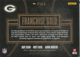 2016 Bart Starr Brett Favre Aaron Rodgers Panini Black Gold WHITE GOLD FRANCHISE GOLD 066/100 #FG1 Green Bay Packers