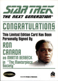 2011 Ron Canada as Martin Benbeck Rittenhouse The Complete Star Trek: The Next Generation Series 1 AUTO AUTOGRAPH #_ROCA The Masterpiece Society