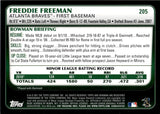 2011 Freddie Freeman Bowman GOLD ROOKIE RC #205 Atlanta Braves 2