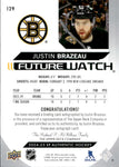 2024-25 Justin Brazeau Upper Deck SP Authentic ROOKIE FUTURE WATCH HORIZONTAL AUTO 045/599 AUTOGRAPH RC #129 Boston Bruins