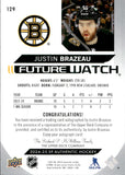 2024-25 Justin Brazeau Upper Deck SP Authentic ROOKIE FUTURE WATCH HORIZONTAL AUTO 045/599 AUTOGRAPH RC #129 Boston Bruins