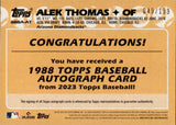 2023 Alek Thomas Topps Series 2 1988 TOPPS BASEBALL BLACK AUTO 049/199 #88BA-AT Arizona Diamondbacks