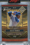 2025 Julio Franco Leaf Seasons In The Sun SIGNATURE SEASONS RED WHITE AND BLUE AUTO 4/6 AUTOGRAPH #SSE-JF1 Texas Rangers