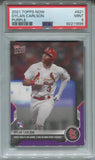 2021 Dylan Carlson Topps Now PURPLE ROOKIE 23/25 RC PSA 9 #821 St. Louis Cardinals 1896