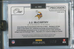 2024 J.J. McCarthy Panini One PRECISION GREEN ROOKIE PATCH AUTO 27/40 AUTOGRAPH RELIC #301 Minnesota Vikings