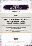 2024 Daunte Culpepper Topps Motif BLUE ENDORSEMENTS AUTO 04/20 AUTOGRAPH #ME-DC Minnesota Vikings