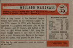 1954 Willard Marshall Bowman #70 Cincinnati Reds BV $15