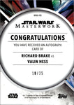 2023 Richard Brake as Valin Hess Topps Star Wars Masterwork GOLD AUTO 18/25 AUTOGRAPH #MWA-RB