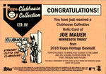 2018 Joe Mauer Topps Heritage High Number CLUBHOUSE COLLECTION JERSEY RELIC #CCR-JM Minnesota Twins