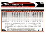 2012 Ryan Howard Topps SP PHOTO VARIATION #280 Philadelphia Phillies