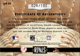 2004 Roger Maris Bob Gibson Donruss Leather and Lumber RIVALS DUAL JERSEY 026/100 RELIC #LLR-35 Yankees Cardinals