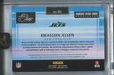 2024 Braelon Allen Panini One RED ROOKIE FRANCHISE FUTURE FABRICS JUMBO PATCH AUTO 44/49 AUTOGRAPH RELIC RC #85 New York Jets