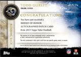 2015 Todd Gurley Topps Valor ROOKIE PATCH AUTO 159/227 AUTOGRAPH RELIC RC #SHA-TG St. Louis Rams