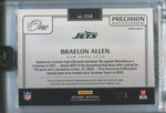 2024 Braelon Allen Panini One PRECISION ROOKIE JUMBO PATCH AUTO 93/99 AUTOGRAPH RELIC #314 New York Jets