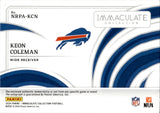 2024 Keon Coleman Panini Immaculate ROOKIE PATCH AUTO 40/99 AUTOGRAPH RELIC RC #NRPA-KCN Buffalo Bills