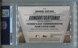 2023 Shohei Ohtani Topps FATHER'S DAY COMMEMORATIVE TEAM PATCH PSA 8 #FD-SO Anaheim Angels 0774