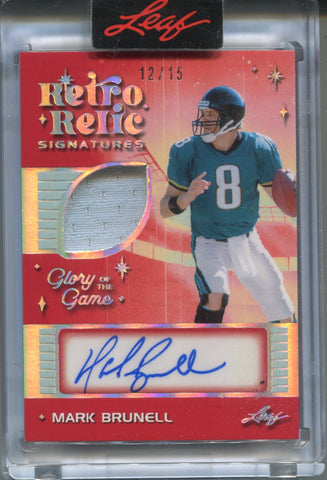 2025 Mark Brunell Leaf Glory of the Game RETRO RELIC SIGNATURES JERSEY AUTO 12/15 AUTOGRAPH RELIC #RS-MB1 Jacksonville Jaguars