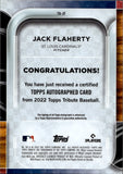 2022 Jack Flaherty Topps Tribute GREEN AUTO 57/99 AUTOGRAPH #TA-JF St. Louis Cardinals