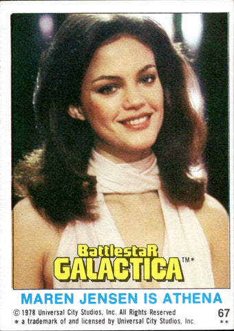 1978 Maren Jensen is Athena Topps Battlestar Galactica #67 2