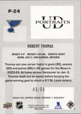 2024-25 Robert Thomas Upper Deck Series 1 RED UD PORTRAITS 49/99 #P-24 St. Louis Blues