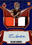 2025 Dillon Gabriel Panini Phoenix BLUE ROOKIE DUAL PATCH AUTO 35/49 AUTOGRAPH RELIC RC #DRP-DGL Cleveland Browns