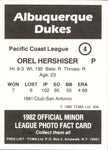 1982 Albuquerque Dukes TCMA COMPLETE 27 CARD SET W/ John Franco & Orel Hershiser #1-27