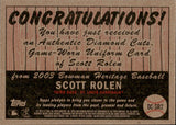 2003 Scott Rolen Bowman Heritage DIAMOND CUTS JERSEY RELIC #DC-SR2 St. Louis Cardinals HOF