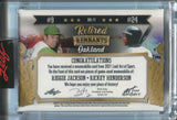 2021 Reggie Jackson Rickey Henderson Leaf Art of Sport RETIRED REMNANTS DUAL JERSEY 22/30 RELIC #RR-11 Oakland A's HOF