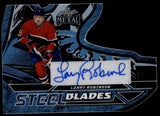 2025 Larry Robinson Leaf Metal PLATINUM BLUE PRIZMATIC STEEL BLADES AUTO 2/4 AUTOGRAPH #SB-LR1 Montreal Canadians