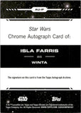 2024 Topps Chrome Star Wars Autograph Isla Farris as Winta Autograph #AU-IF BLUE REFACTOR AUTO 027/150