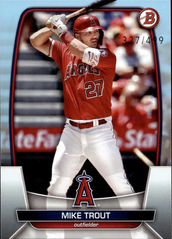 2023 Mike Trout Bowman SKY BLUE 327/499 #89 Anaheim Angels